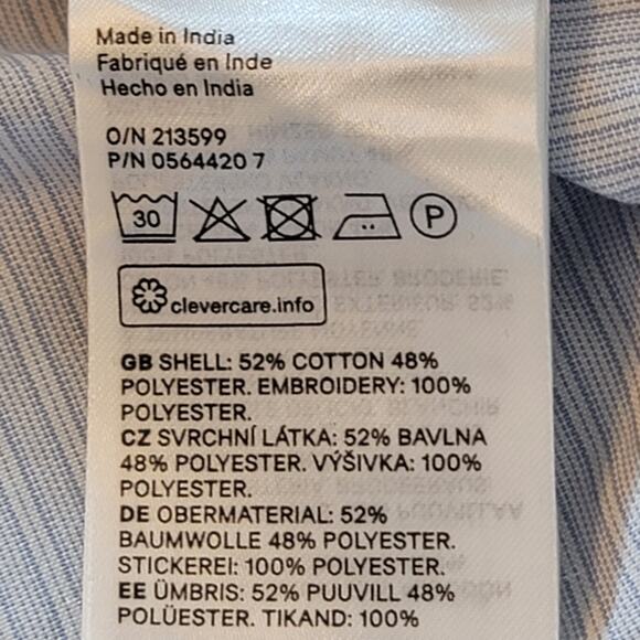 L.O.G.G. Label Of Graded Goods H&M Embroidered Cotton Blouse Women's Size 12 - Picture 10 of 11